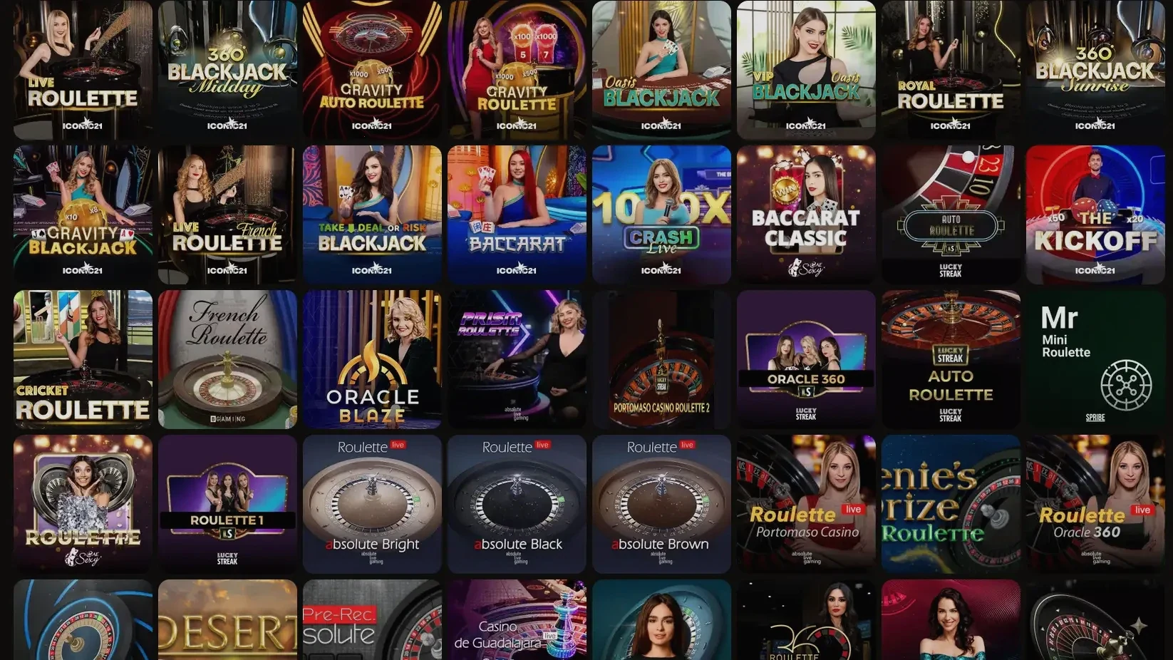 Dazard Casino Spielauswahl